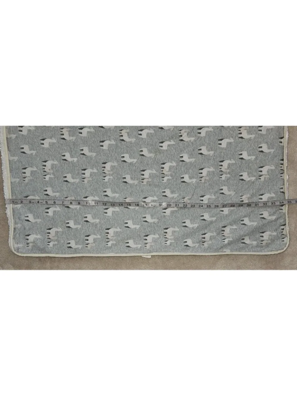 Cloud Island Gray Llama Alpaca Baby Blanket Jersey Knit Sherpa 30x35